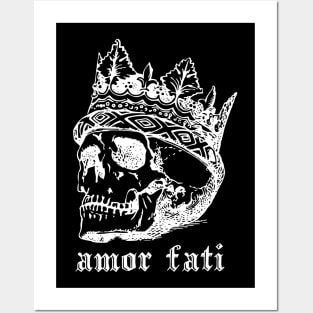 Amor Fati Skull King in Crown White Amor Fati Posters and Art